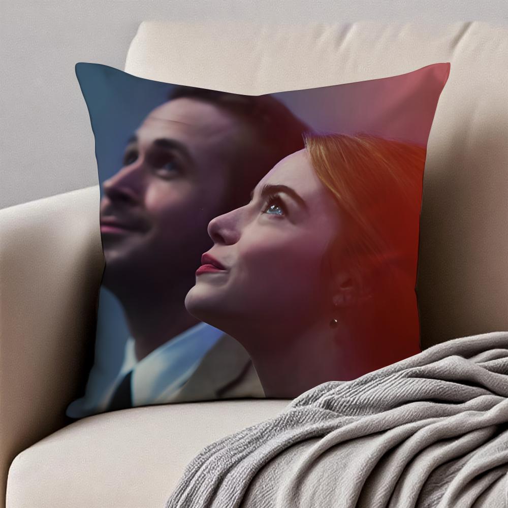 Romantic American Movie LLa La Land Cushion Cover Pillowcase Antidustmite Invisible Zipper Short Plush Sofa Cushion