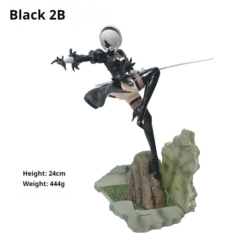 24cm Nier: Automata 2b Combat Posture Collectible Pvc Figure Mechanical Lifeform Statue Desktop Decoration For Gamer Anime Model