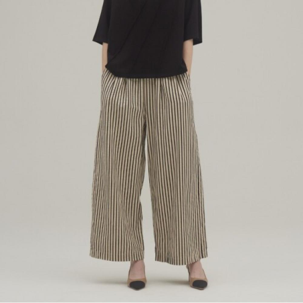 Mystery Striped Cotton Wide Elastic Waist Pants Svpt240501