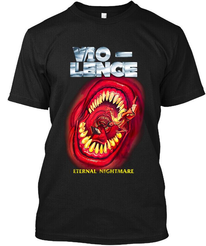 НОВЫЙ ПОПУЛЯРНЫЙ! Vio-lence Вечный Кошмар Американский Музыкальный Логотип Футболка Размер S-4XL Унисекс Футболка S