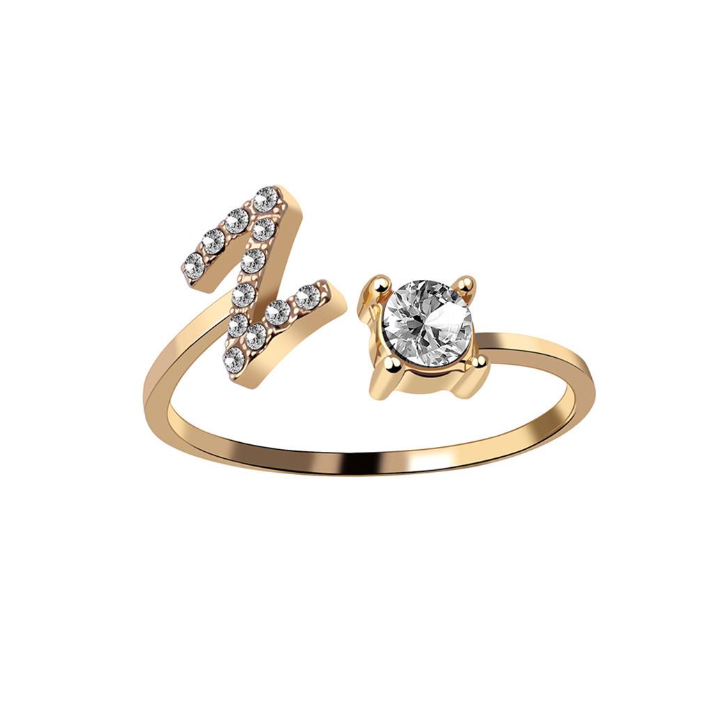 Exquisite Fashion 26 English Alphabet Style Ring Letter Fashion Copper Ring
