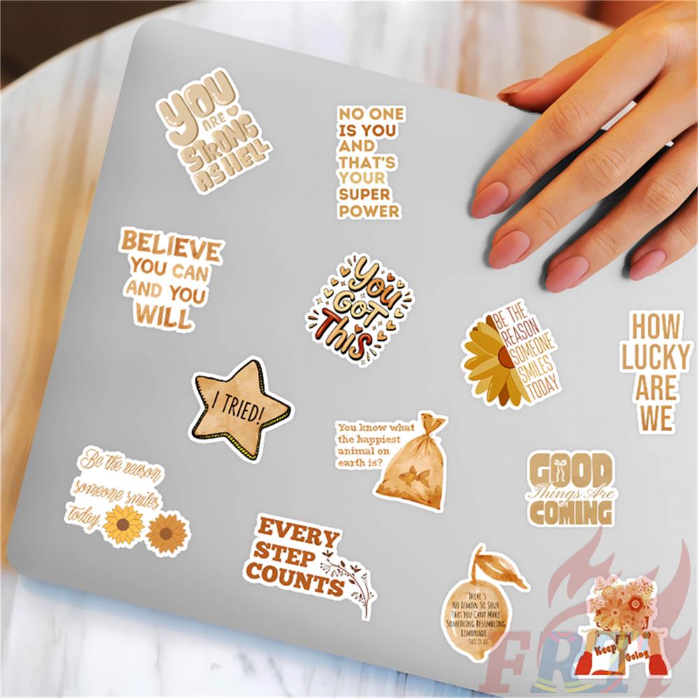 130Pcs/Set Coffee Color Healing Phrase Mini Diary Manual Stickers DIY Scrapbooks Album Decor Decals Stickers