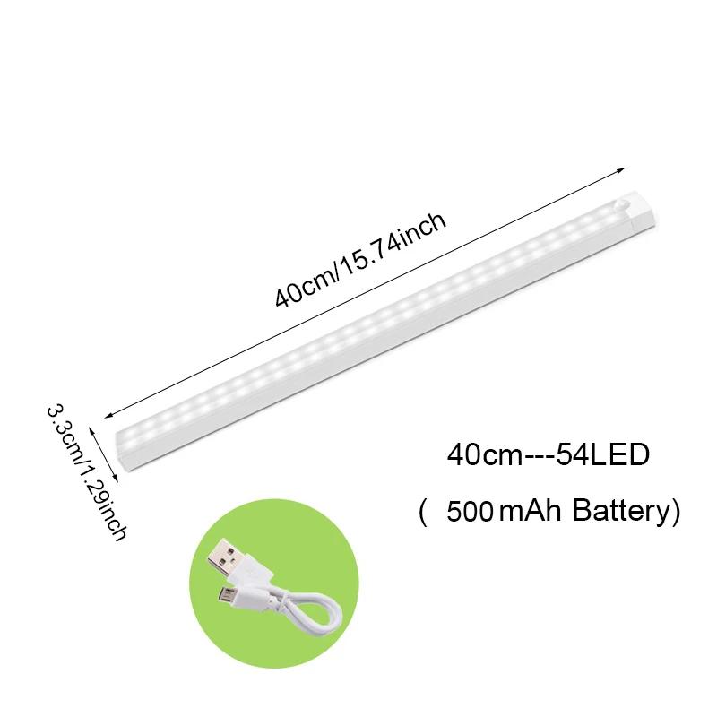 LEDs Under Cabinet Night Light USB Rechargeable Motion Sensor Closet Light Kitchen Bedroom Lighting Kitchen Wall Lamp