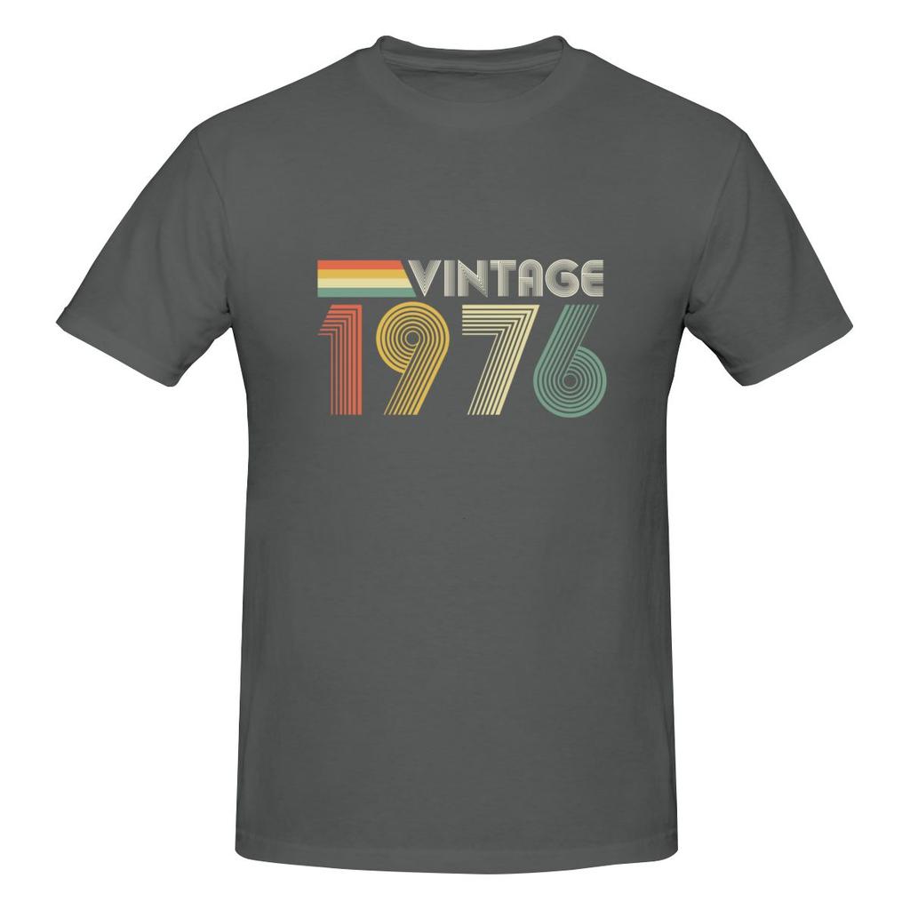 Vintage 1976 50th Birthday Gift Sweatabsorbing Tshirt Street Sports Fashion Sense Tee
