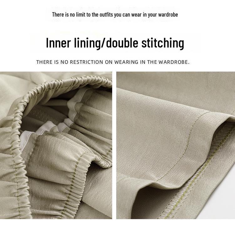 Dámské široké acetátové saténové kalhoty - High-end, ležérní, splývavý styl na léto