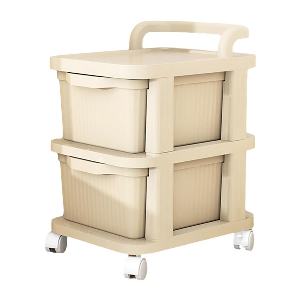 Cart with Storage Drawer, Rolling Wheels, Space-Saving Craft Container,
