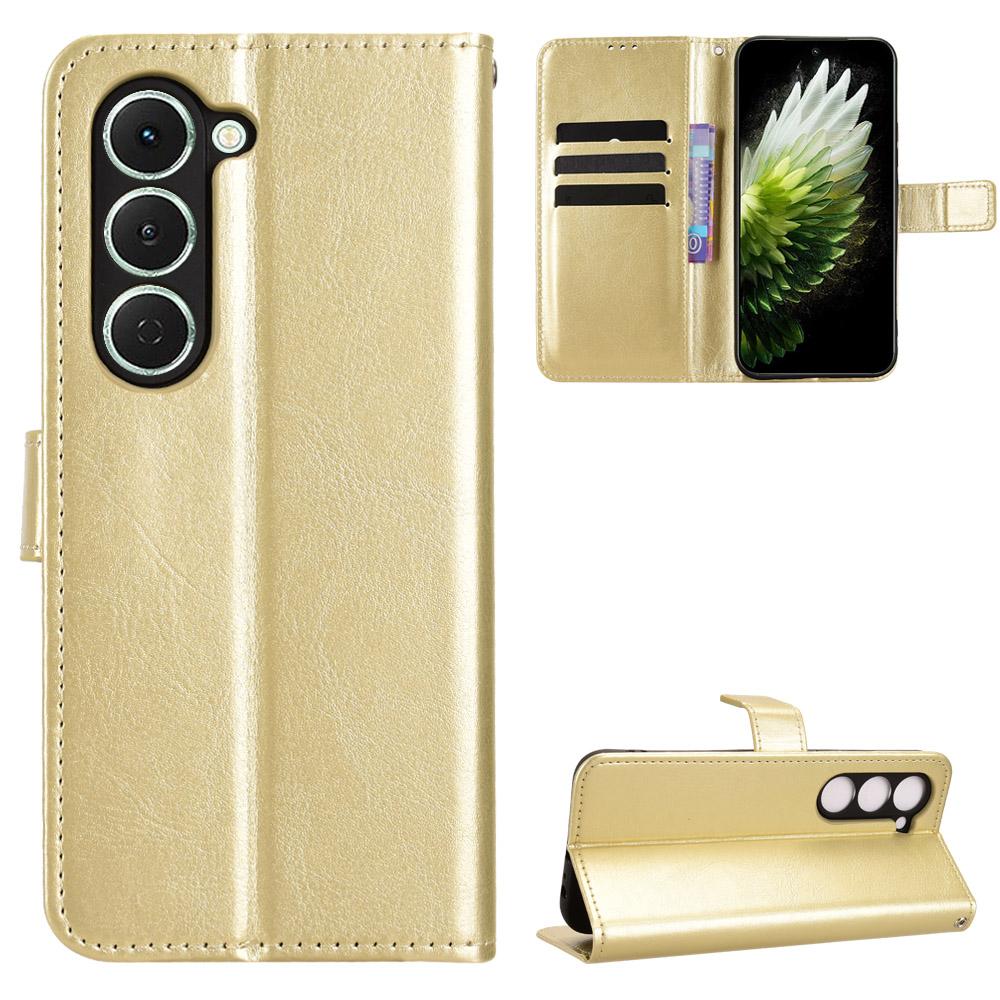 For TECNO Spark 40 Pro 4G PU Leather Case with Strap Crazy Horse Texture Phone Wallet Cover