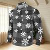 Men's Casual Long Sleeve Neck T-Shirt with Christmas Print, Holiday Party Top