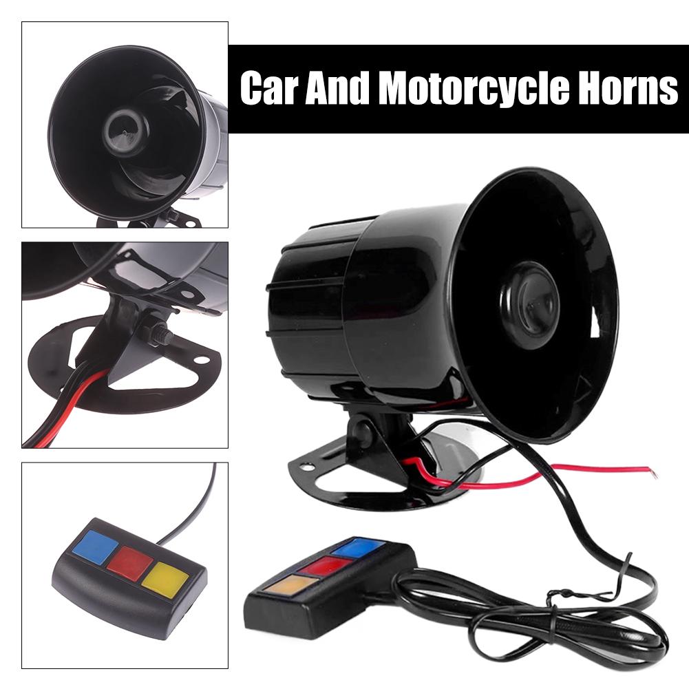 12v Car Motorcycle Horn With 3 - Tone Sound Abs Plastic Loud Warning Horn With Switch For Vehicle Safety Alert O5s4