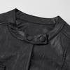 IEF 2025 Fall Shiny Faux Leather Biker Jacket