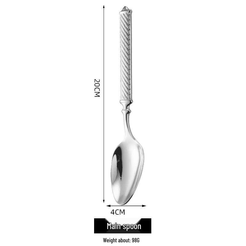 304 Stainless Steel Steak Knife Fork Spoon Set with Thickened Jute Rope for Western Cuisine