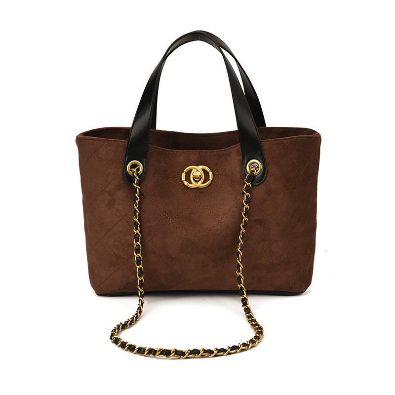 2025 Autumn Women's Large Capacity Retro Chain Tote - High-End Handheld Shoulder Bag