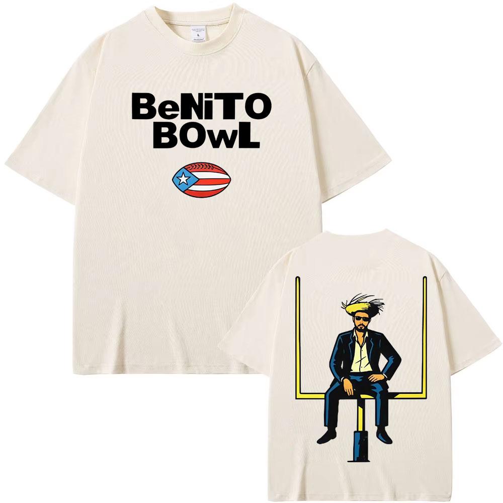 Benito Bowl Portoriko Fotbalové Tričko Bad Bunny Styl Super Bowl Tričko Pánské Dámské Oversized Vintage Vysoce Kvalitní Tričko