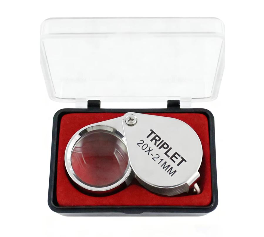 Pocket Loupe Magnifier Jewelry Magnifying Glass Foldable Diamond Lupa Triplet Jewelers Eye Glass Tool Reading Magnifier