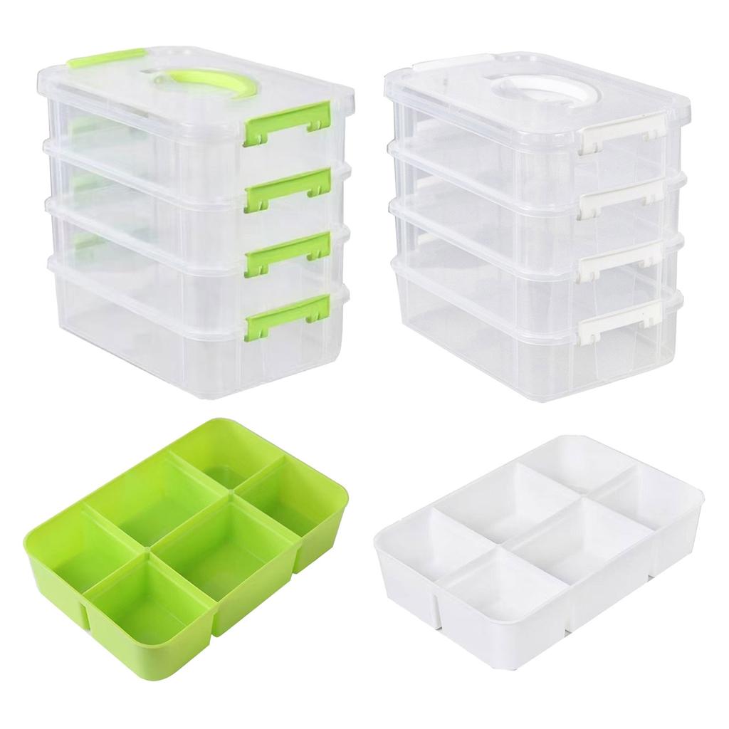 Plastic Sundries Organizer Space Saving Desktop Cosmetics and Stationery Storage Case Stackable Table Makeup Box