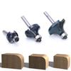 3pcs Corner Round Over Router Bit 14 Inch Shank with Bearing Woodworking Milling Cutter
