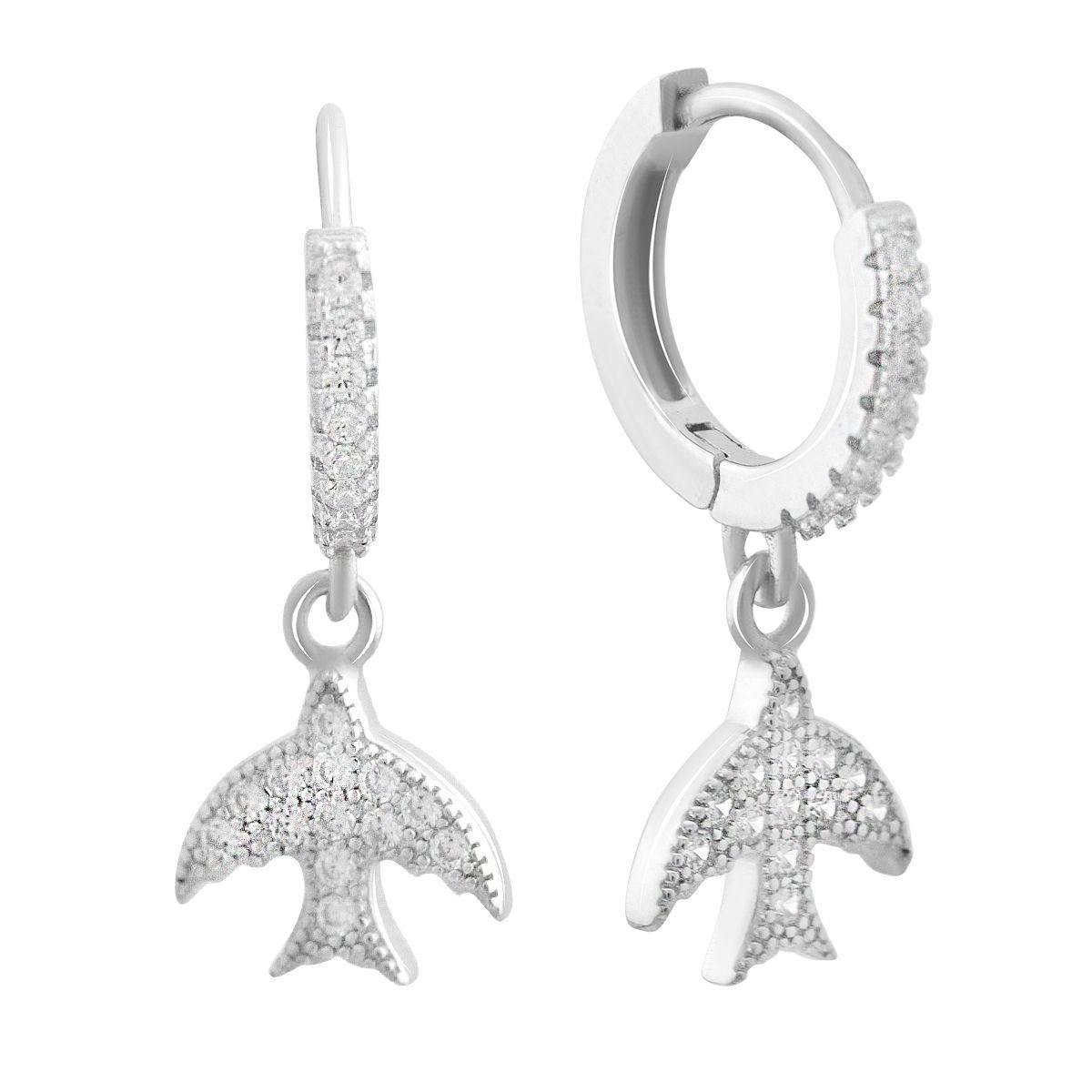 

Срібні сережки з фіанітами (2143987) білий