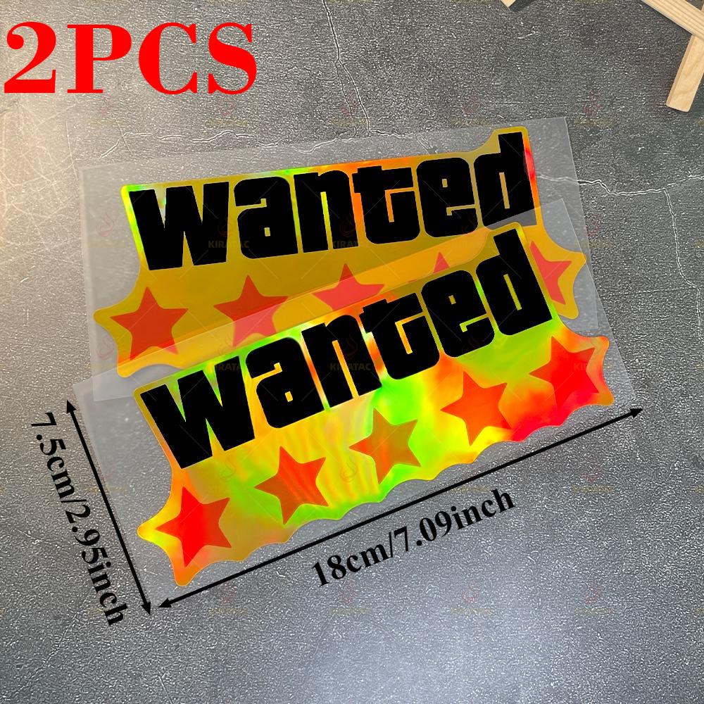 Gold WANTED Motorcycle Sticker for Motorcycle Fuel Tank Tailbox Fairing Car Trunk Scooters Waterproof Universal Vinyl Decals