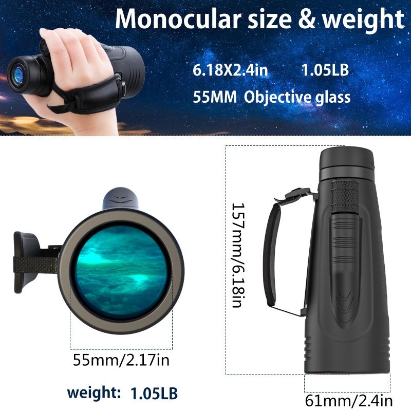 Monocular Telescope - 12x50 High Power Prism Monocular with Hand Strap for Bird Watching Camping Wildlife Secenery