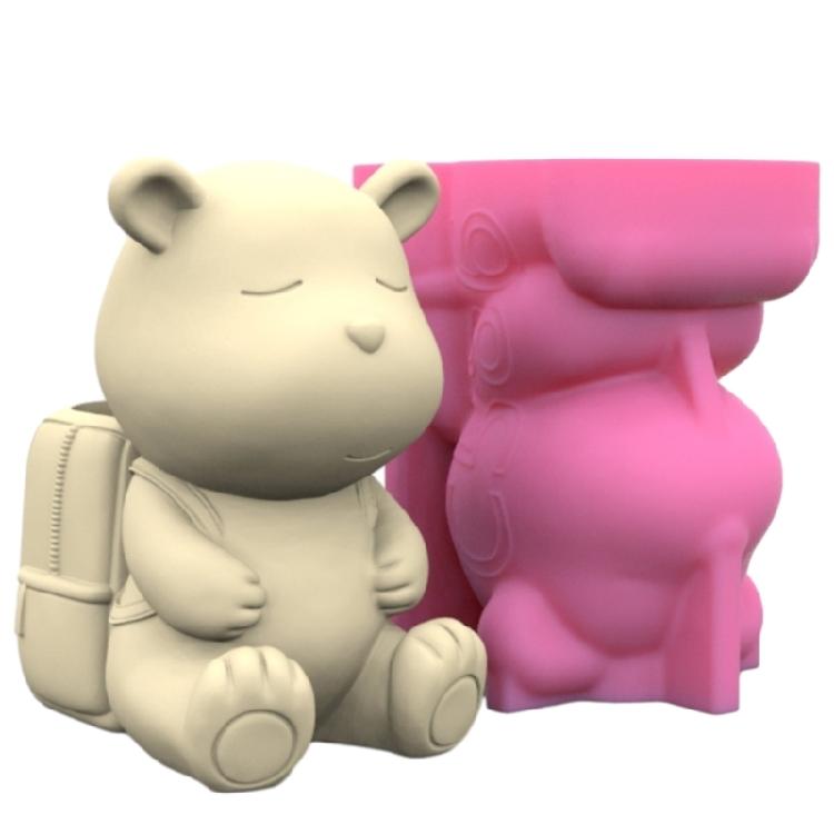 Bear Backpack Shape Mold Pen Holder Silicone Molds Durable Epoxy Resin Moulds
