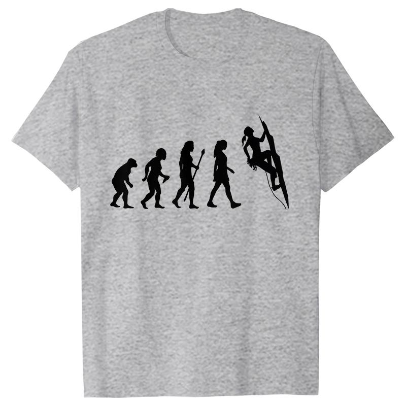 Evolution of Climbing T-shirts for Women Clothes Funny Tops T Shirt Female T-Shirt Gifts for Rock Climbers Short Sleeve Tees