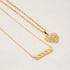 Titanium Steel Rhinestone Ribbed Love Pendant Sweet Charm Heart Clavicle Chain  Jewelry Accessories