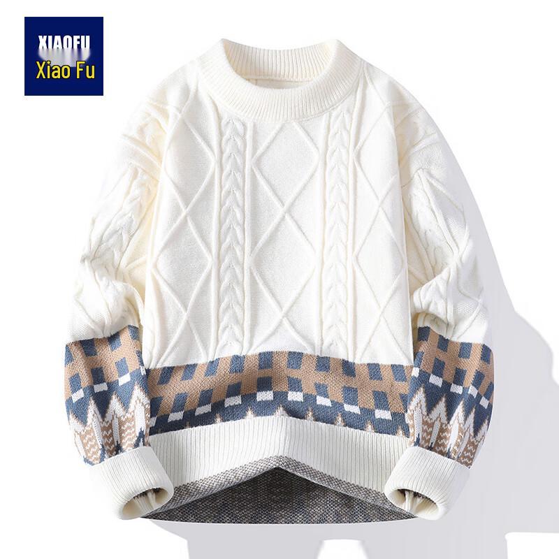 Мужской стильный теплый вязаный свитер 4XL