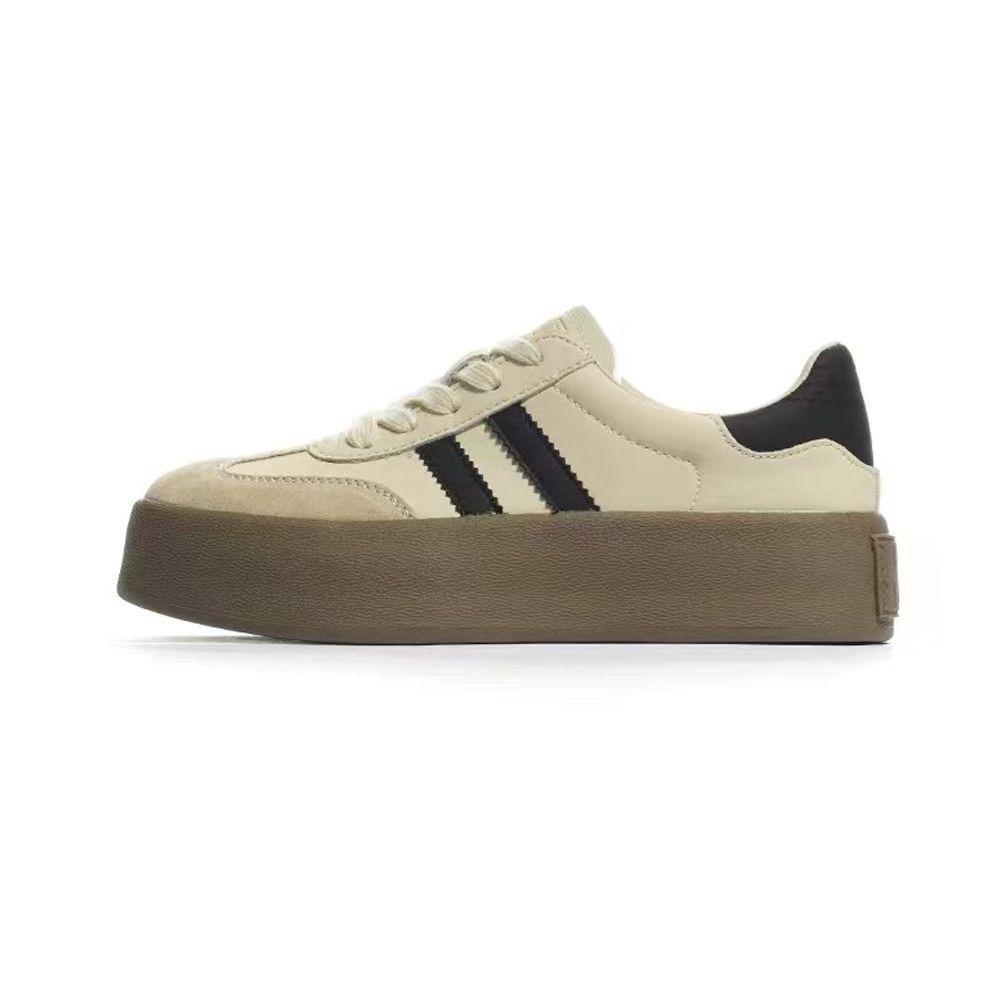 Dexun Shoes Women's 2025 Spring and Autumn Shoes Women's Thick-soled Versatile White Shoes Sports Breathable Board Shoes Women's Breathable and Ligh