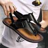 Móda Léto Pánské Outdoorové žabky Pánské Pohodlné Boty pro volný čas Kožené Pánské Plážové boty Sandalia Masculina Velikost 47 Pantuflas