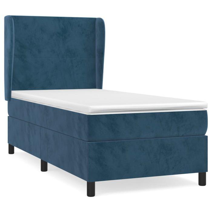 3129079 vidaXL Divan Bed with Mattress Dark Blue 100x200 Cm