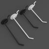 4PCS Special Hooks Perforated Board Hooks Tool Accessories Single Line Design Shelves Hooks Single Line Hooks Shelves Display