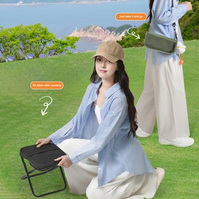 Mini Folding Stool with Carry Bag Portable Lightweight Heavy Duty Waterproof Outdoor Camping Backpacking Beach Picnic Fishing Collapsible Chair Seat