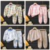 Kids Pajamas Set Winter Boys Girls Fleece Thickened Flannel Warm Baby Loungewear Children Sleepwear