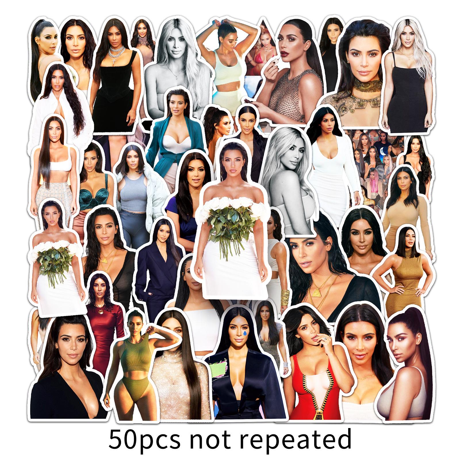 50 Kardashian Stickers: Creative Kim Kardashian Celebrity Decor for Journals, Computers, and Gudetama Cards