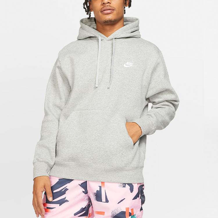 Nike Sportswear Club Fleece Hooded Pullover Sweatshirt Men Tops Charcoal-Heather BV2655-063