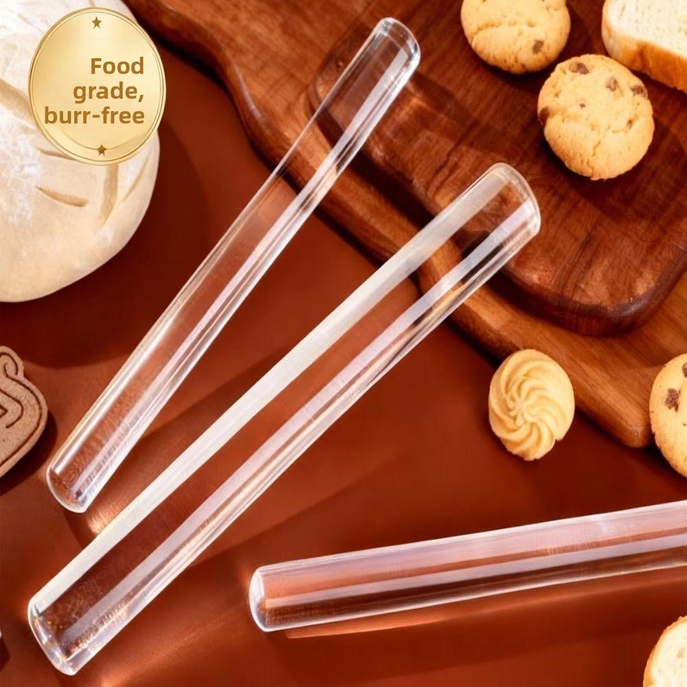 Transparent Acrylic Rolling Pin Food-Grade Baking Stick Solid Rod Clear Dough Roller  Pastry