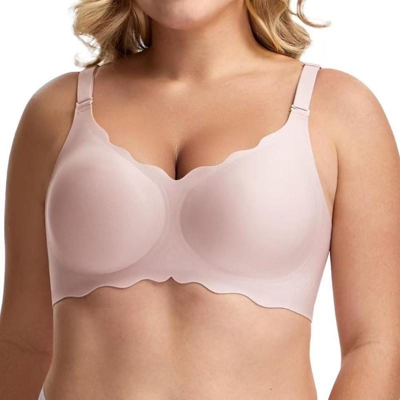 Women S Plus Size Seamless Push Up Bra Thin Wave Edge Summer Underwear