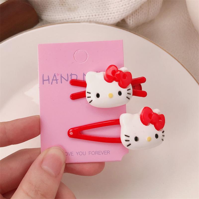 Ankola Red Bowknot Kitten Hair Clip for Girls - Sweet Hairpin Accessory