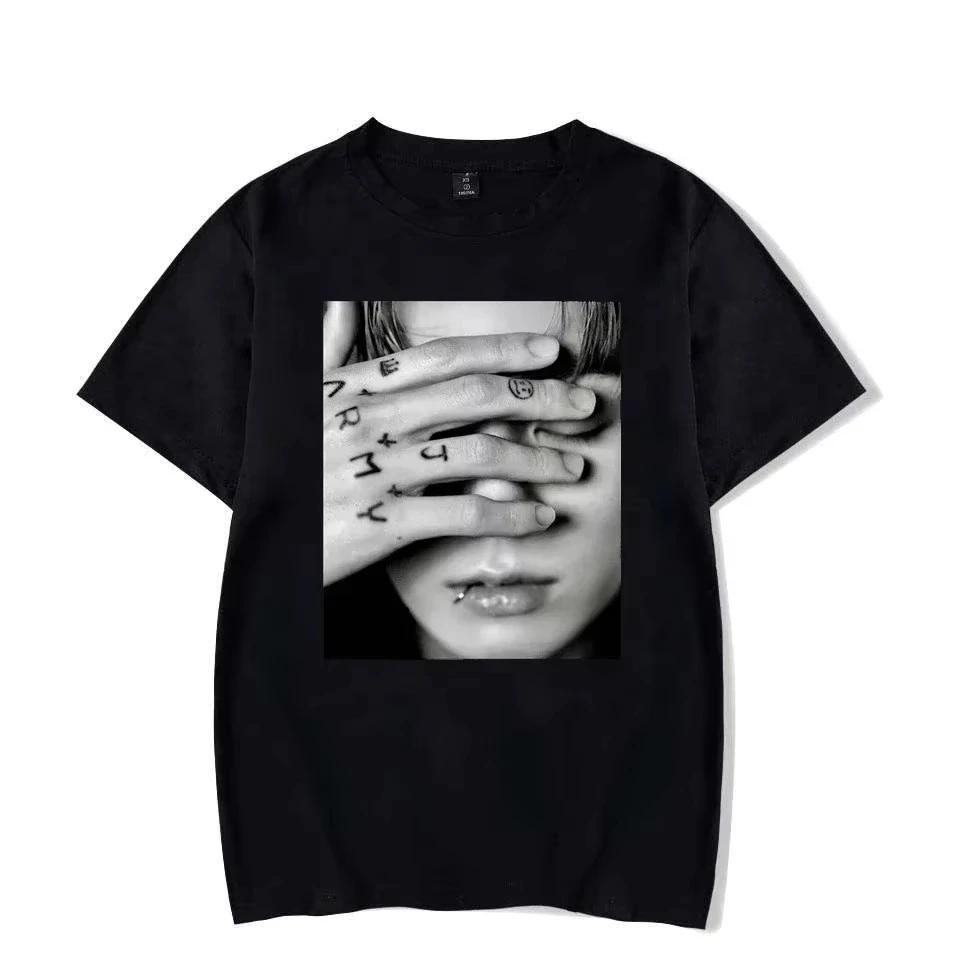 Vintage T-Shirt Jungkook Graphic  Oversized Tops Gothic Men's and Women's  T-Shirt Kpop Aesthetic Goth Fashion Streetwear