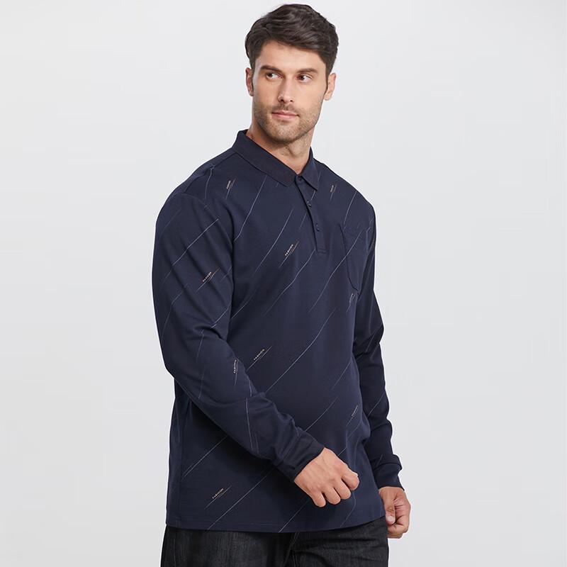 Men's Plus Size Casual Long Sleeve Polo Shirt