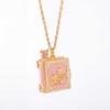 New Fashion Book Opening Pendant Necklace Fashion Princess Fairy Tale Pendant Necklace Enamel Elf Necklace Jewelry Accessory