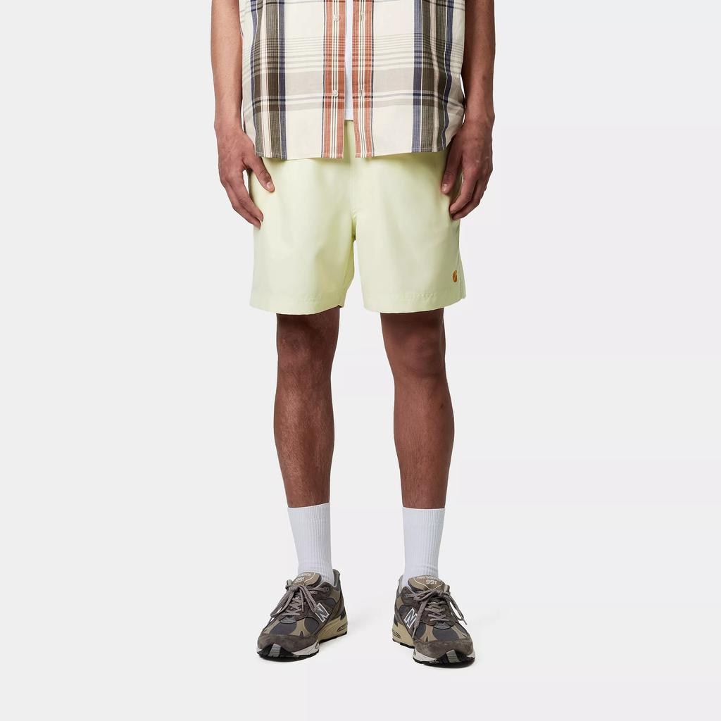Carhartt WIP Logo Mid Waist Drawstring Swim Shorts Men Swim Shorts Yellow I035062-2V9-XX