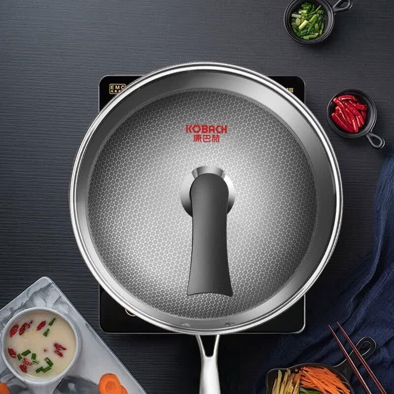 KOBACH 32cm Honeycomb 304 Stainless Steel Non-stick Wok