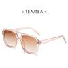 "Trendy Retro Double Beam Ocean Lens Sunglasses with Large Frame"