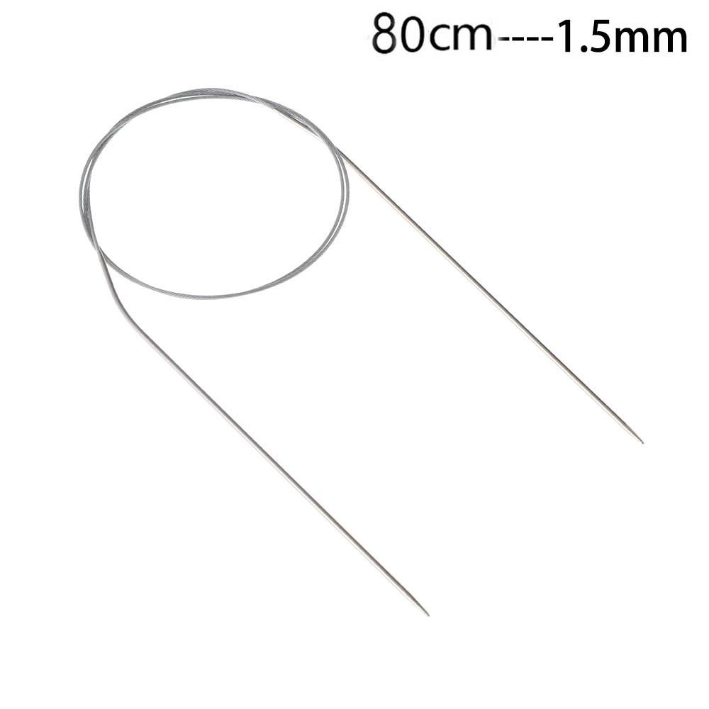 80/100cm Stainless Steel Circular Needle Round Weaving Knitting Needles Handmade Crochet Hook DIY Crafts Household Sewing Pins