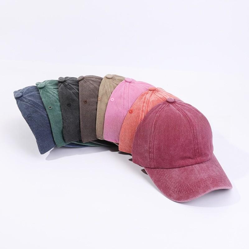 Cotton Wash Vintage Baseball Cap With Curved Brim For Casual Men And Women