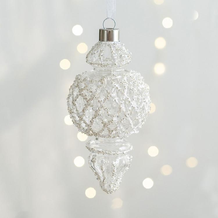 Ornamenti di Natale in Vetro Premium con Forme Creative a Goccia e Scoiattoli e Dettagli Dinamici di Glitter
