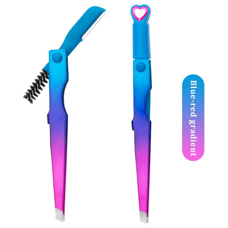 3-i-1 Ögonbrynstrimmer Säkerhetsblad Kvinnors ögonbryn Formningskniv Ögonbrynspincett Hårborttagning för finhår Kosmetiska verktyg