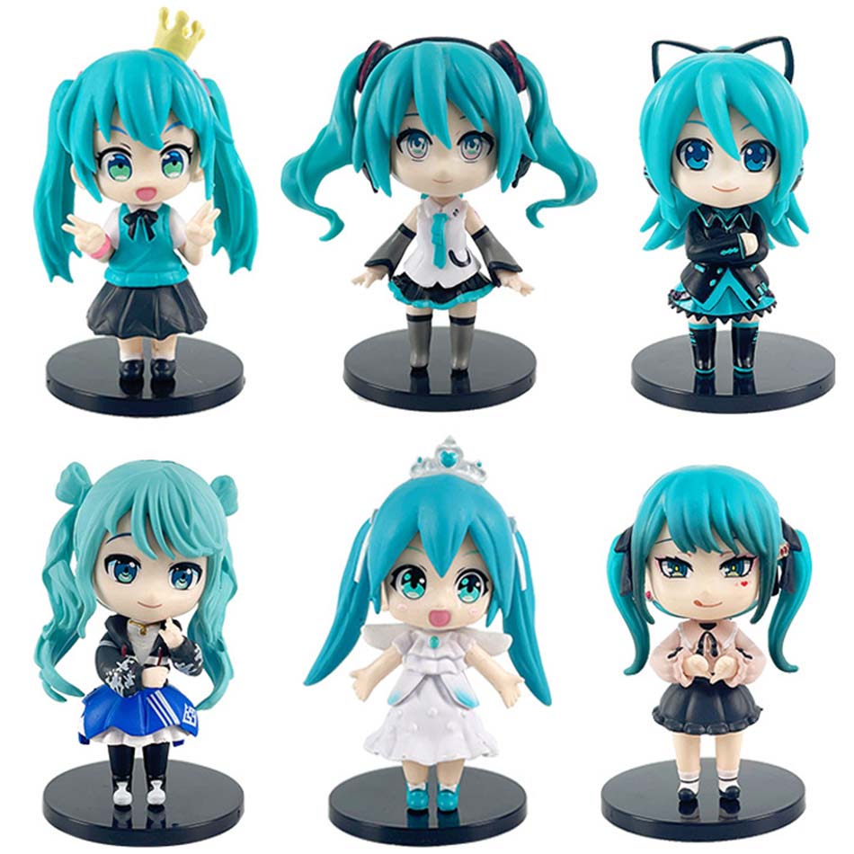 Nouveau set Anime nouvelle figurine Hatsune Miku ornements de mini personnages kawai Hatsune décoration de table pour la maison jouet adulte cadeau enfant