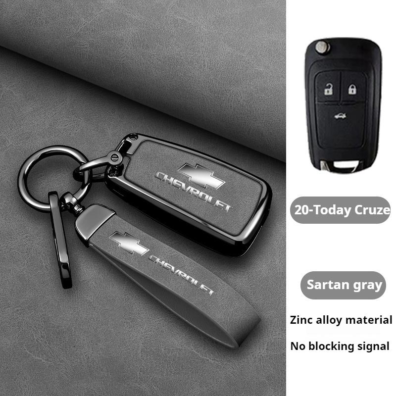 Funda de piel de aleación de zinc para llave de coche plegable, llavero para Chevrolet Cruze Aveo 2020-2024 BOLT Tracker Malibu Onix Cobalt Captiva Spark